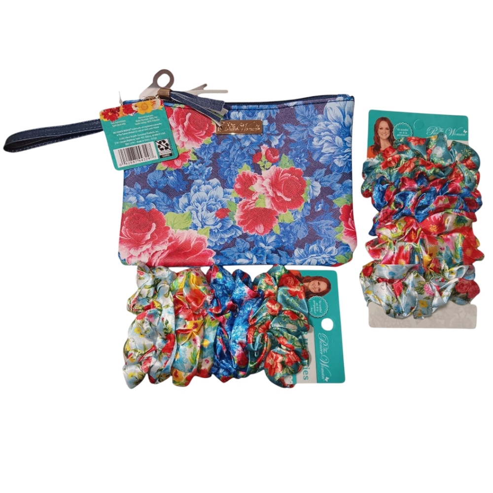 The Pioneer Woman Hair Ties 8 pack & Cosmetic bag NWT